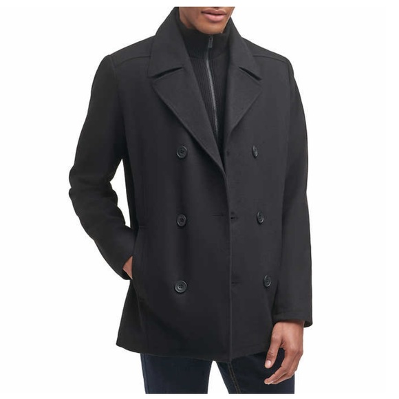 Kenneth Cole Men's Wool Blend Peacoat, Black - Picture 4 of 4